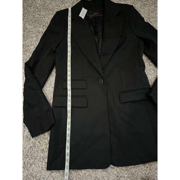 Banana Republic Tall Black One Button Blazer Womens Size 8 Business Casual wool - Picture 5 of 7